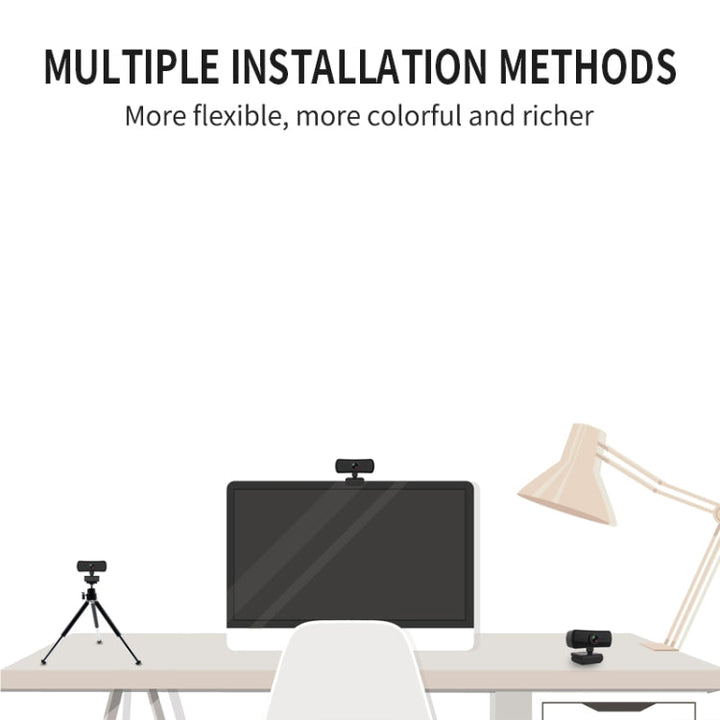Lisslune | C3 400W Pixels 2K Resolution Autofocus HD 1080P Webcam 360 Rotation For Live Streaming Video Conference Work Webcam With Microphone USB Driver-Free