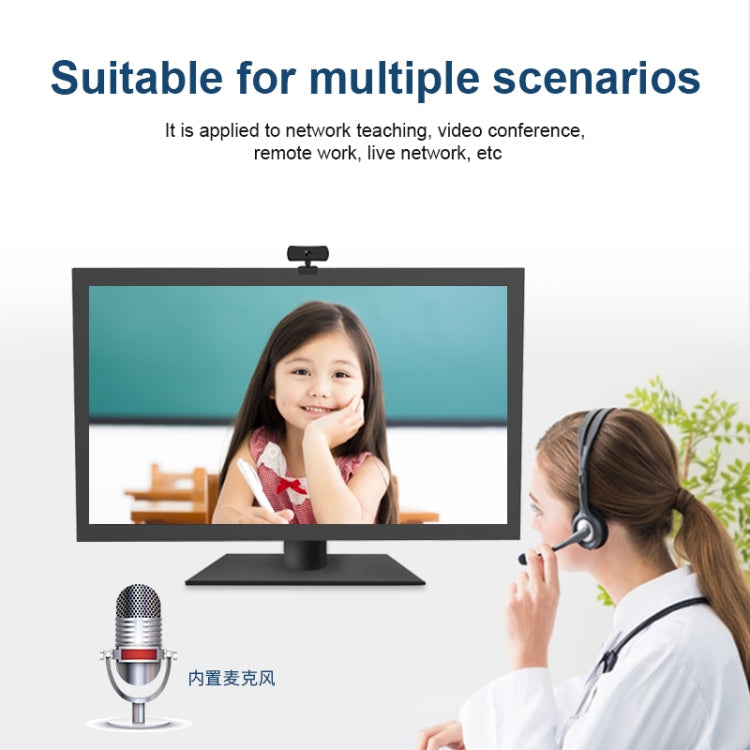 Lisslune | C3 400W Pixels 2K Resolution Autofocus HD 1080P Webcam 360 Rotation For Live Streaming Video Conference Work Webcam With Microphone USB Driver-Free