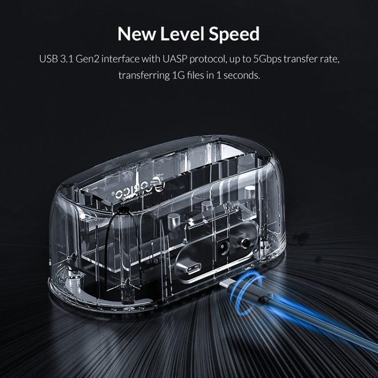 Lisslune | ORICO 6139C3-G2 3.5 Inch Transparent USB3.1 Gen2 Type-C Hard Drive Dock