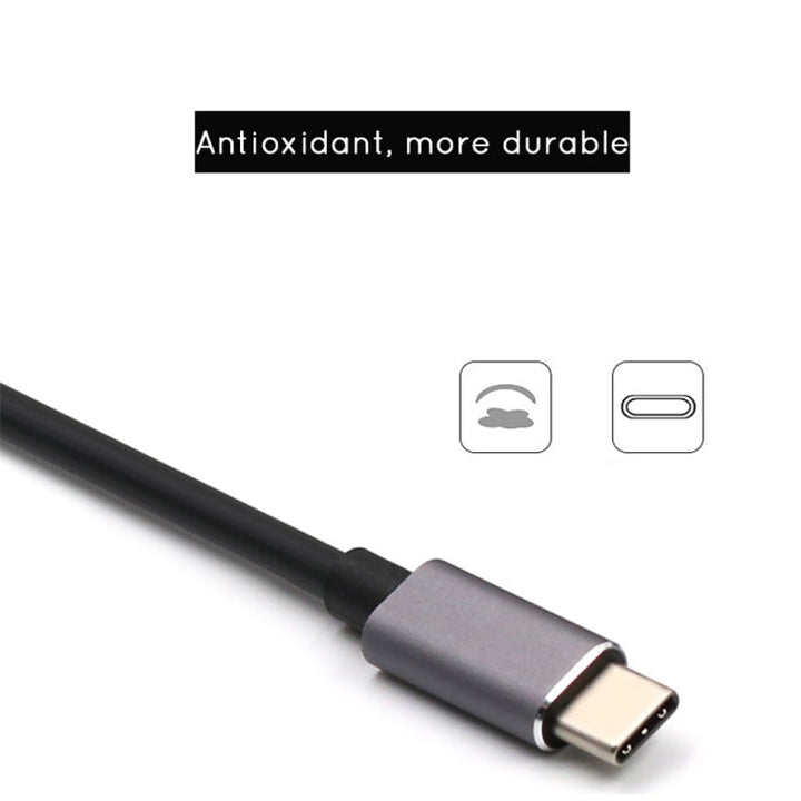 Lisslune | USB-C/Type-C to HD 4K HDMI + RJ45 + USB 3.0 + USB 2.0 + PD 5 in 1 HUB Converter