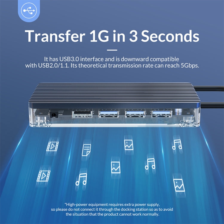Lisslune | ORICO WB-11P 10 in 1 Type-C Transparent HUB
