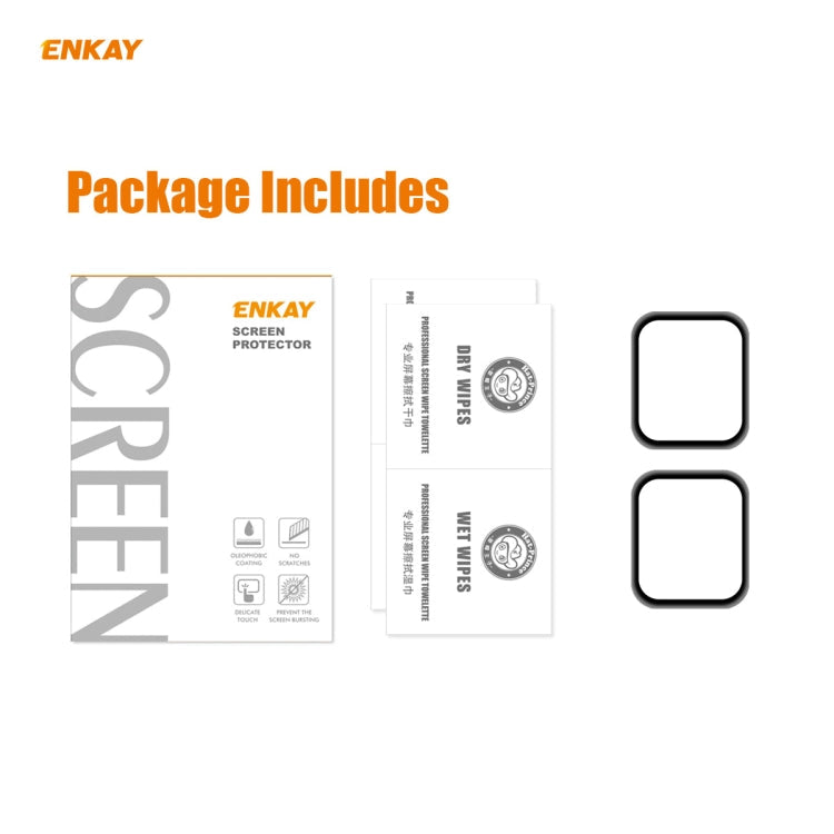 Lisslune | For Apple Watch 6/5/4/SE 40mm 2 pieces ENKAY Hat-Prince 0.2mm 9H surface hardness 3D explosion-proof aluminum alloy edge full screen tempered glass protective film