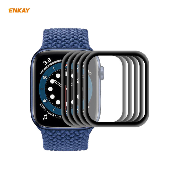 Lisslune | For Apple Watch 6/5/4/SE 40mm 5PCS ENKAY Hat-Prince 0.2mm 9H surface hardness 3D explosion-proof aluminum alloy edge full-screen tempered glass screen protector