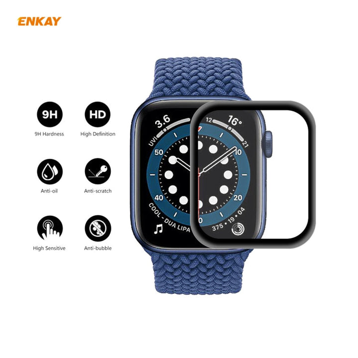 Lisslune | For Apple Watch 6/5/4/SE 40mm 5PCS ENKAY Hat-Prince 0.2mm 9H surface hardness 3D explosion-proof aluminum alloy edge full-screen tempered glass screen protector
