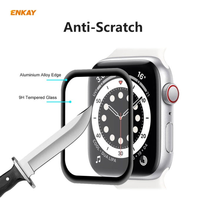 Lisslune | For Apple Watch 6/5/4/SE 40mm 5PCS ENKAY Hat-Prince 0.2mm 9H surface hardness 3D explosion-proof aluminum alloy edge full-screen tempered glass screen protector