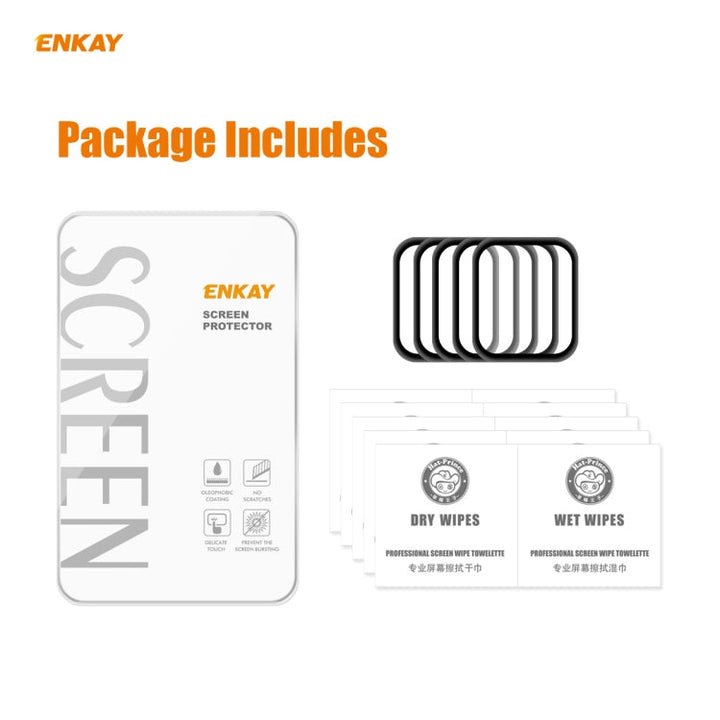 Lisslune | For Apple Watch 6/5/4/SE 40mm 5PCS ENKAY Hat-Prince 0.2mm 9H surface hardness 3D explosion-proof aluminum alloy edge full-screen tempered glass screen protector