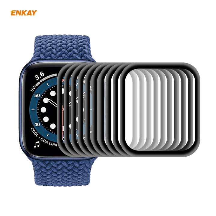Lisslune | For Apple Watch 6/5/4/SE 44mm 10 pieces ENKAY Hat-Prince 0.2 mm 9H surface hardness 3D explosion-proof aluminum alloy border full-screen tempered glass protective film