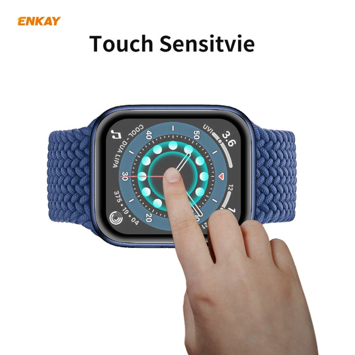 Lisslune | For Apple Watch 6/5/4/SE 44mm 10 pieces ENKAY Hat-Prince 0.2 mm 9H surface hardness 3D explosion-proof aluminum alloy border full-screen tempered glass protective film
