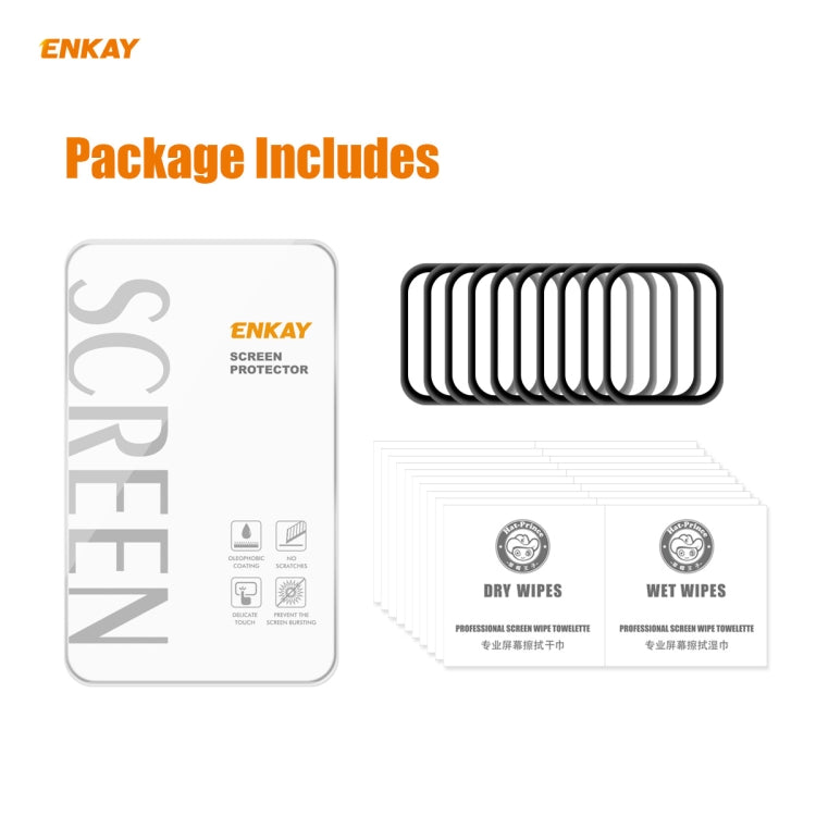 Lisslune | For Apple Watch 6/5/4/SE 44mm 10 pieces ENKAY Hat-Prince 0.2 mm 9H surface hardness 3D explosion-proof aluminum alloy border full-screen tempered glass protective film