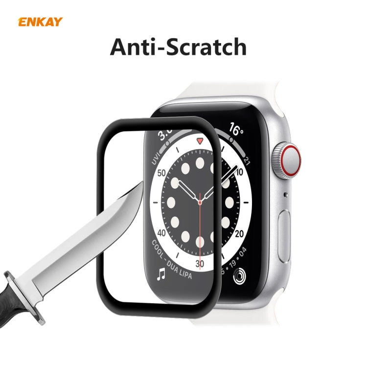 Lisslune | 2 PCS For Apple Watch Series 6/5/4/SE 44mm ENKAY Hat-Prince 3D Full Screen PET Curved Hot Bending HD Screen Protector Film (Black)