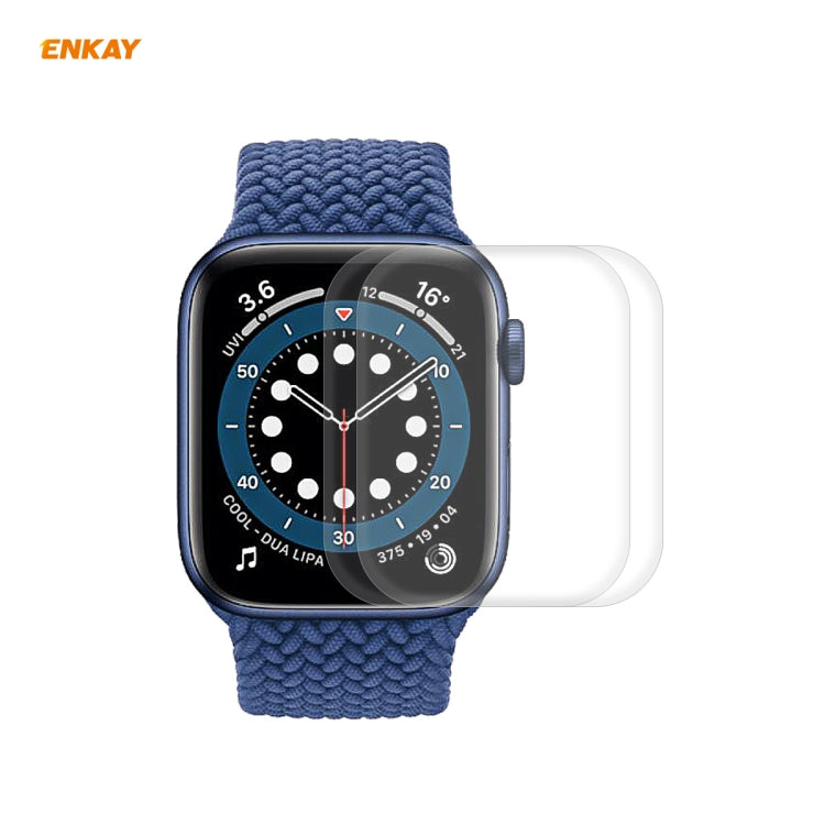 Lisslune | 2 PCS for Apple Watch Series 6/5/4/SE 44mm ENKAY Hat-Prince 3D Full Screen PET Curved Hot Bending HD Screen Protector Film (Transparent)