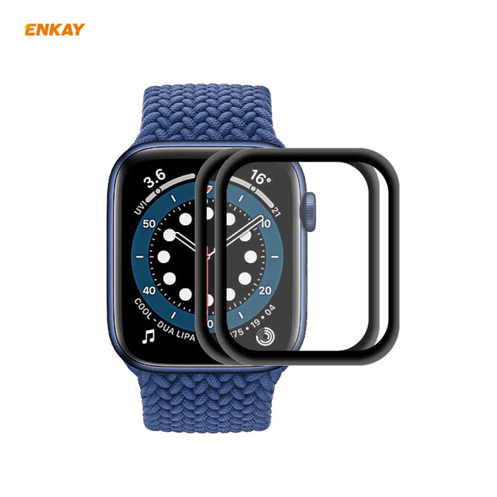 Lisslune | 2 PCS for Apple Watch Series 6/5/4/SE 40mm ENKAY Hat-Prince 3D Full Screen PET Curved Hot Bending HD Screen Protector (Black)