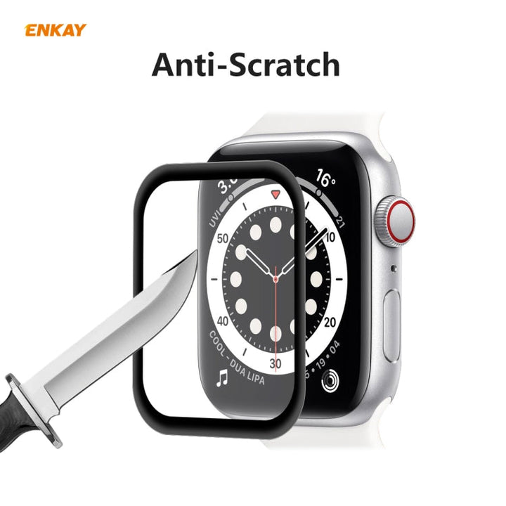 Lisslune | 2 PCS for Apple Watch Series 6/5/4/SE 40mm ENKAY Hat-Prince 3D Full Screen PET Curved Hot Bending HD Screen Protector (Black)