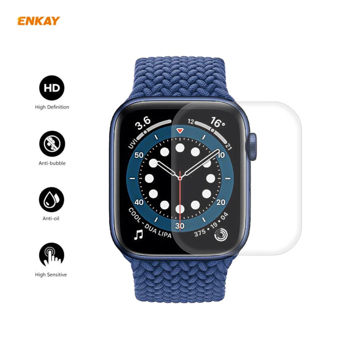 Lisslune | 10 PCS for Apple Watch Series 6/5/4/SE 44mm ENKAY Hat-Prince 3D Full Screen PET Curved Hot Bend HD Screen Protector (Transparent)