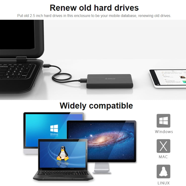 Lisslune | ORICO 2189C3 2.5 inch Type-C hard drive enclosure