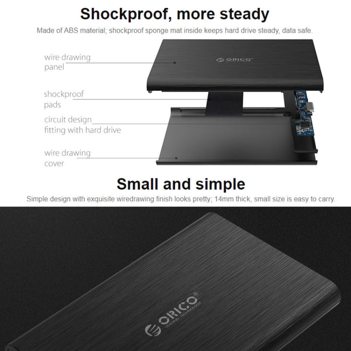 Lisslune | ORICO 2189C3 2.5 inch Type-C hard drive enclosure