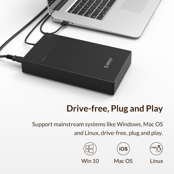 Lisslune | ORICO 3599U3 2.5 / 3.5-Inch Portable Hard Drive Enclosure, EU Plug