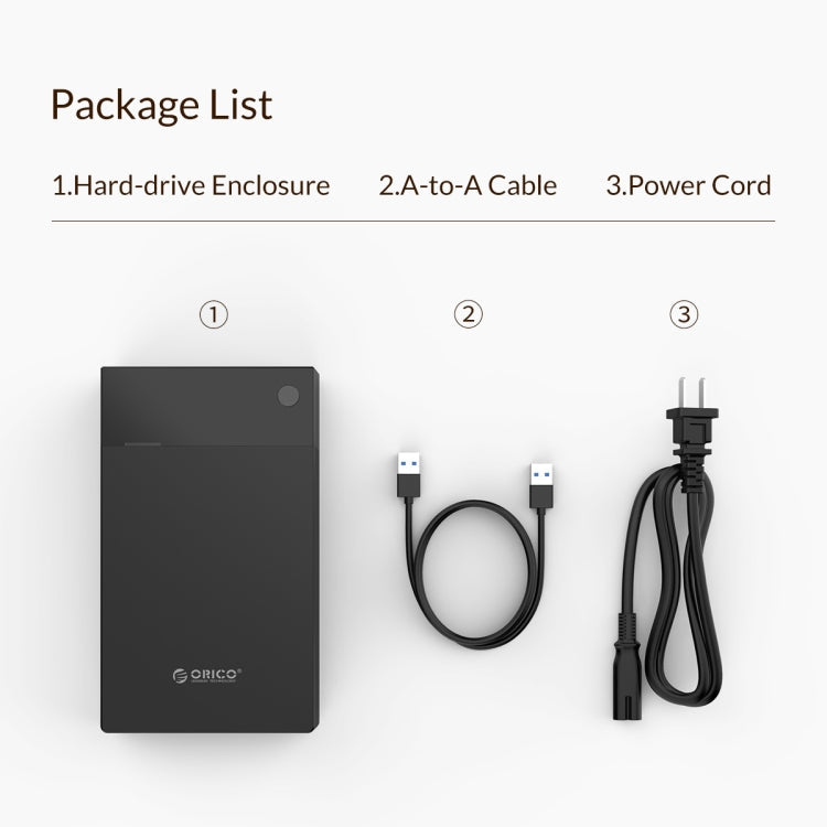 Lisslune | ORICO 3599U3 2.5 / 3.5-Inch Portable Hard Drive Enclosure, EU Plug