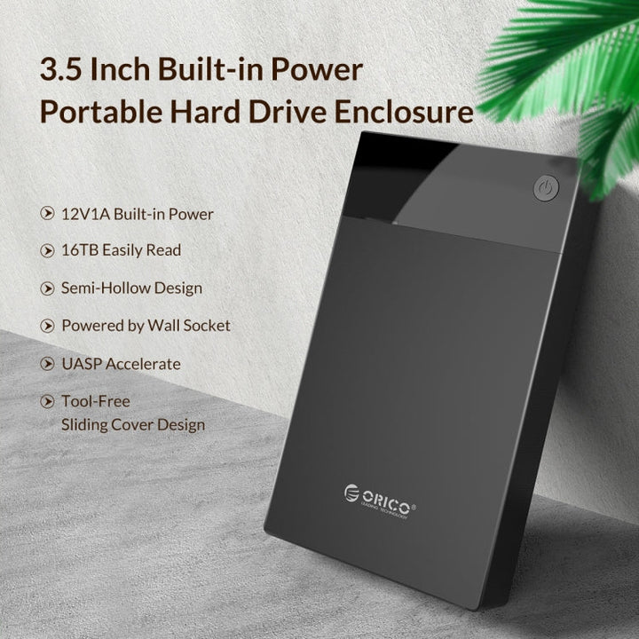 Lisslune | ORICO 3599U3 2.5 / 3.5-Inch Portable Hard Drive Enclosure, EU Plug