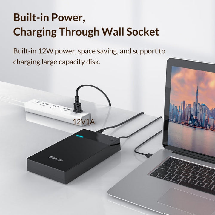 Lisslune | ORICO 3599U3 2.5 / 3.5-Inch Portable Hard Drive Enclosure, EU Plug