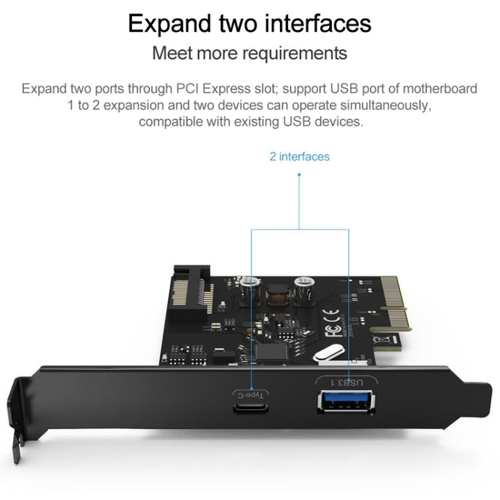 Lisslune | ORICO PA31-AC 2 Port USB3.1 PCI-E Adapter