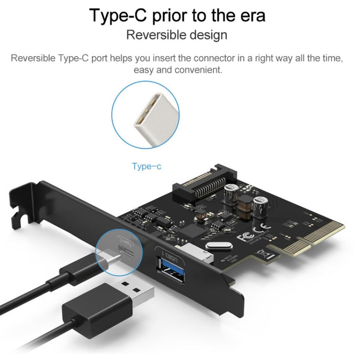 Lisslune | ORICO PA31-AC 2 Port USB3.1 PCI-E Adapter