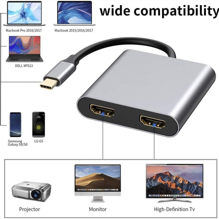 Lisslune | ZS-SGSHDMI USB-C / Type-C to Dual HDMI Adapter