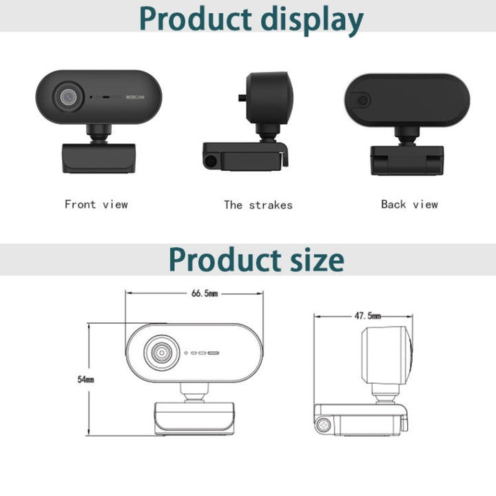 Lisslune | C7 1080PHD autofocus 360-degree rotating lens live streaming USB driver-free webcam with microphone