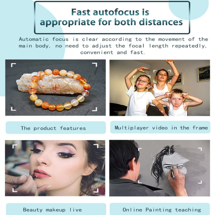 Lisslune | C7 1080PHD autofocus 360-degree rotating lens live streaming USB driver-free webcam with microphone