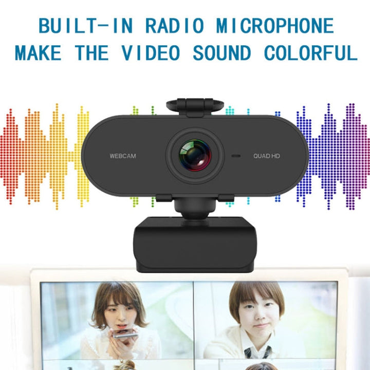 Lisslune | B1 4 million pixels 2K resolution HD 1080P 360-degree rotation webcam with microphone & tripod