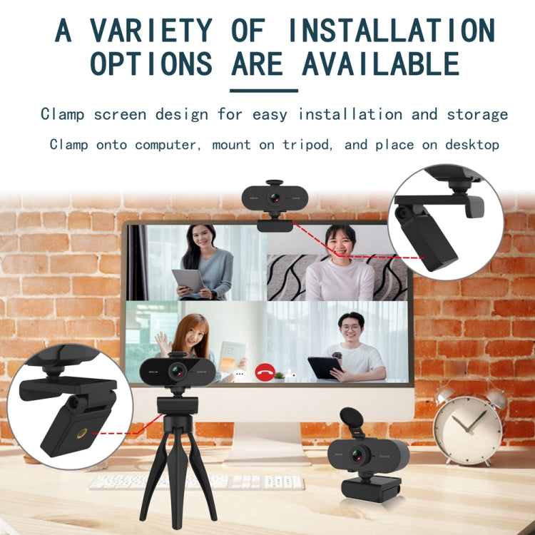 Lisslune | B1 4 million pixels 2K resolution HD 1080P 360-degree rotation webcam with microphone & tripod