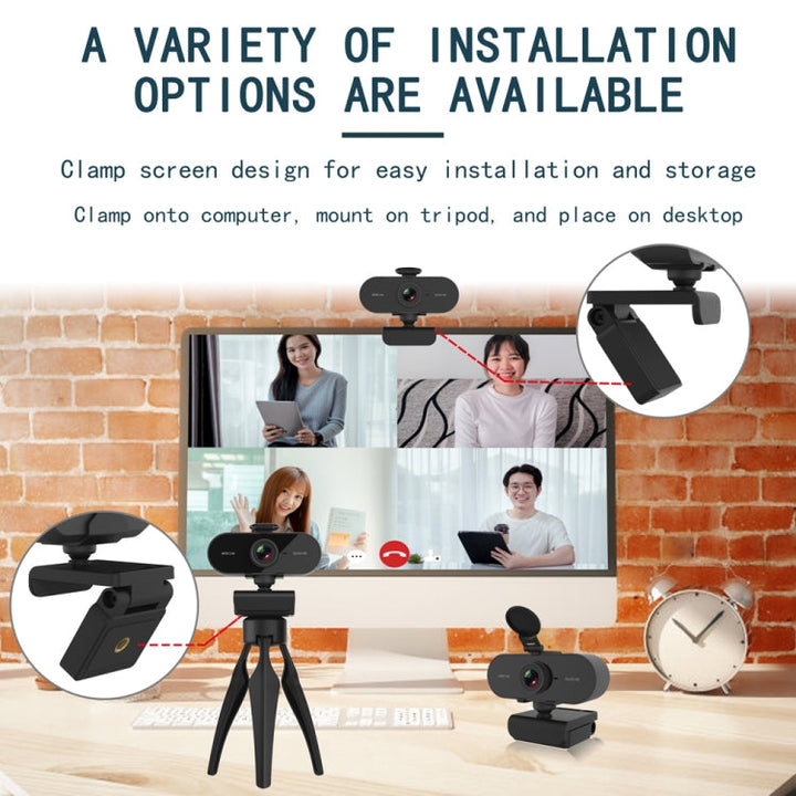 Lisslune | B1 4 million pixels 2K resolution HD 1080P 360-degree rotation webcam with microphone & tripod