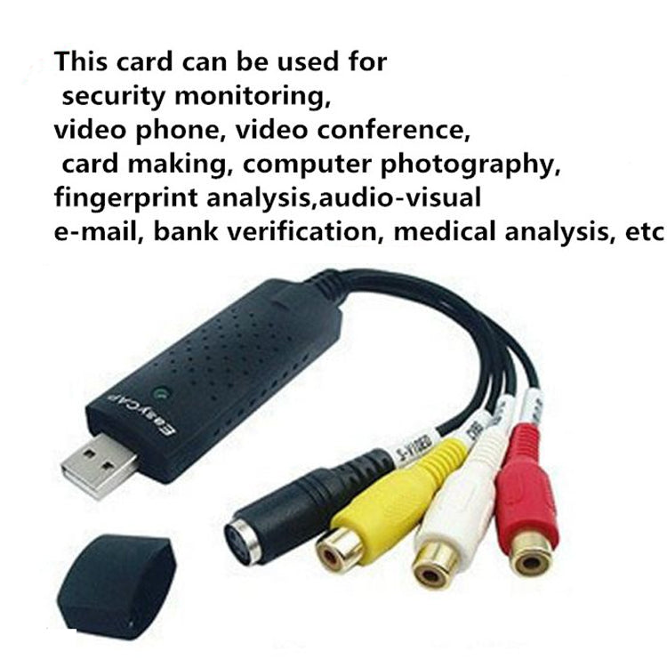 Lisslune | Portable USB 2.0 Video + Audio RCA Female to Female Connector for TV / DVD / VHS Support Vista 64 / win 7 / win 8 / win 10 / Mac OS