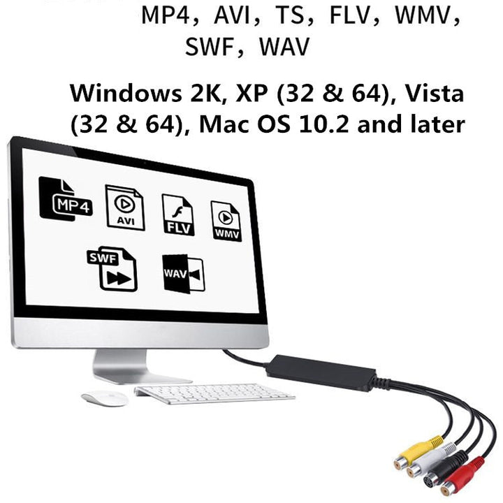 Lisslune | USB to RCA Cable 60+ Supports Vista 64 / Win 7 / Win 8 / Win 10 / Mac OS