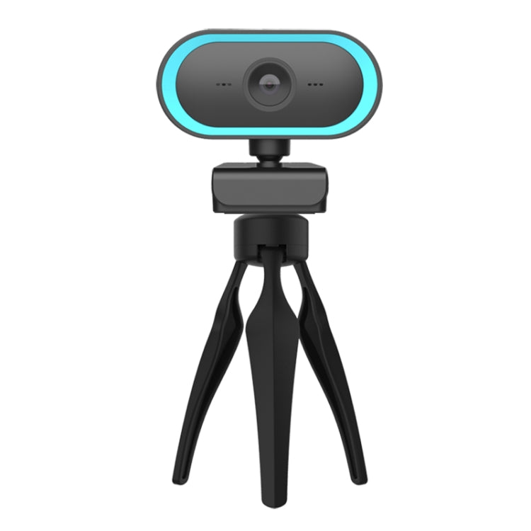 Lisslune | C11 2K Image Quality HD without Distortion 360 Degree Rotation Built-in Microphone Clear Sound Webcams with Tripod (Blue)