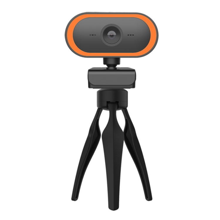 Lisslune | C11 2K image quality HD without distortion 360-degree rotation built-in microphone clear sound webcams with tripod (Orange)