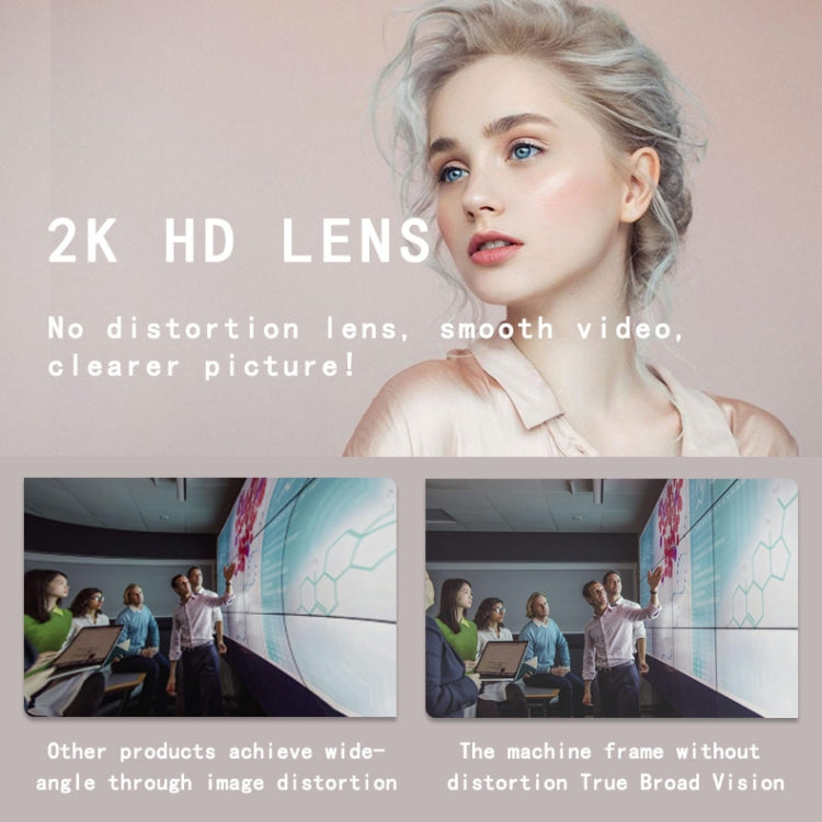 Lisslune | C11 2K Image Quality HD without Distortion 360 Degree Rotation Built-in Microphone Clear Sound Webcams with Tripod (Blue)