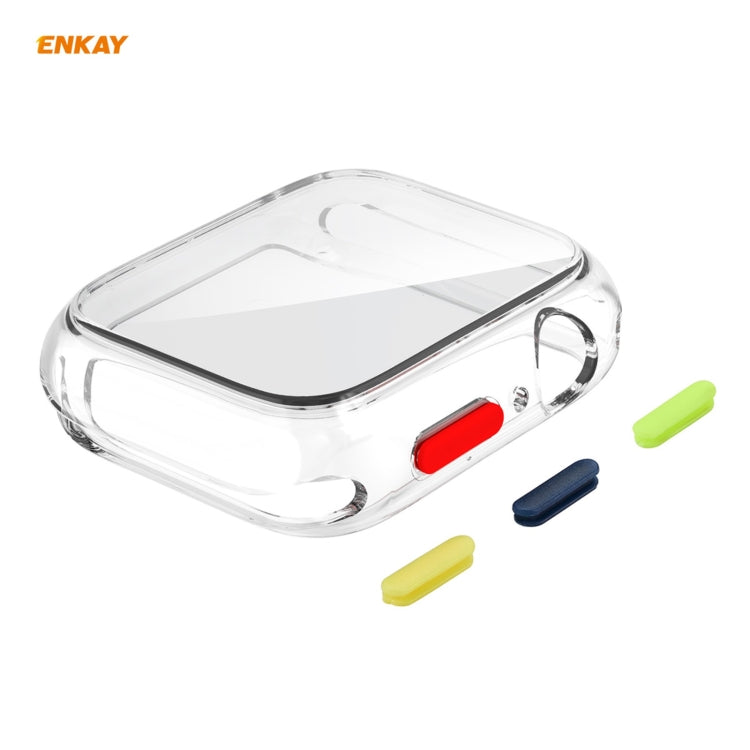 Lisslune | ENKAY Hat-prince Full Protection TPU Case + Tempered Glass Protection for Apple Watch Series 6 / 5 / 4 / SE 44mm (Transparent)
