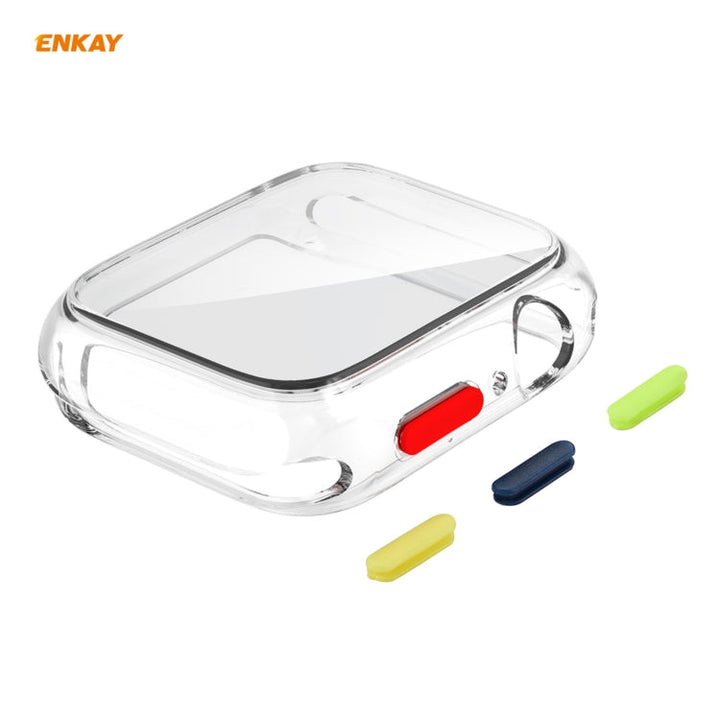 Lisslune | ENKAY Hat-prince Full Protection TPU Case + Tempered Glass Protection for Apple Watch Series 6 / 5 / 4 / SE 44mm (Transparent)
