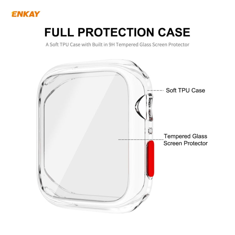Lisslune | ENKAY Hat-prince Full Protection TPU Case + Tempered Glass Protection for Apple Watch Series 6 / 5 / 4 / SE 44mm (Transparent)