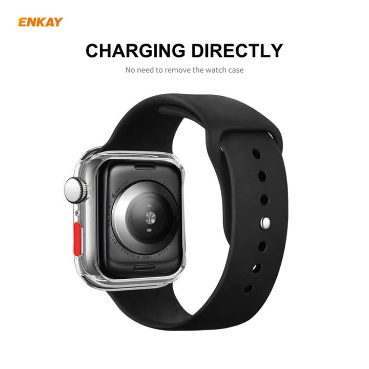 Lisslune | ENKAY Hat-prince Full Protection TPU Case + Tempered Glass Protection for Apple Watch Series 6 / 5 / 4 / SE 44mm (Transparent)
