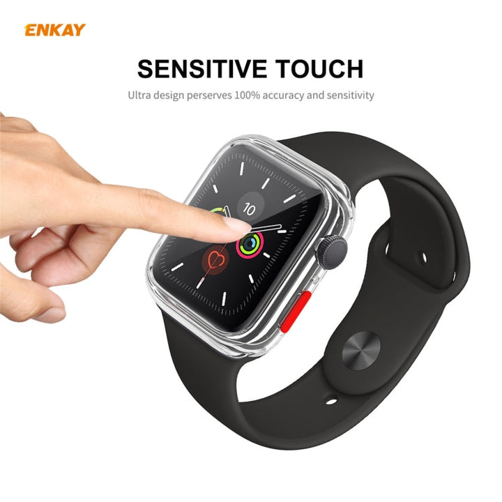 Lisslune | ENKAY Hat-prince Full Protection TPU Case + Tempered Glass Protection for Apple Watch Series 6 / 5 / 4 / SE 44mm (Transparent)