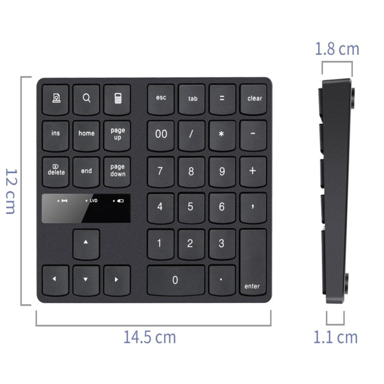 Lisslune | 2.4G USB Wireless Numeric Keypad 35 Keys Charging Digital Keyboard Notebook Laptop Mini Numeric Keypad
