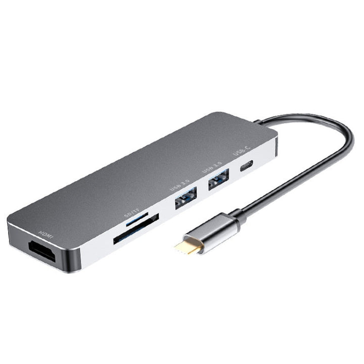Lisslune | 6 in 1 Type C to HDMI + USB 3.0 + Type C + SD/TF Docking Station Multifunctional HUB