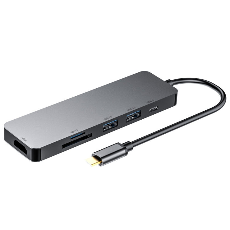 Lisslune | 6 in 1 Type C to HDMI + USB 3.0 + Type C + SD/TF Docking Station Multifunctional HUB