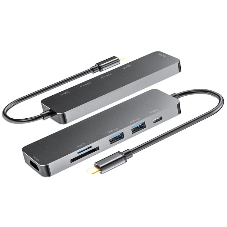 Lisslune | 6 in 1 Type C to HDMI + USB 3.0 + Type C + SD/TF Docking Station Multifunctional HUB