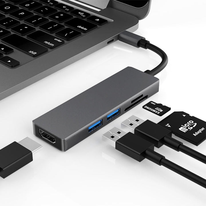 Lisslune | 5 in 1 Type-c to HDMI + 2 x USB 3.0 + SD / TF card slot HUB adapter