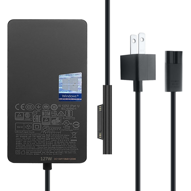 Lisslune | For Microsoft Surface Book 3 1932 127W 15V 8A AC adapter charger, The plug specification: UK plug