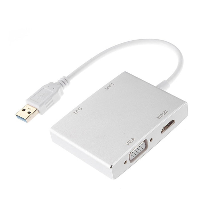 Lisslune | WS-03 4 in 1 USB 3.0 to VGA + HDMI + DVI + RJ45 Network Adapter Ethernet Converter