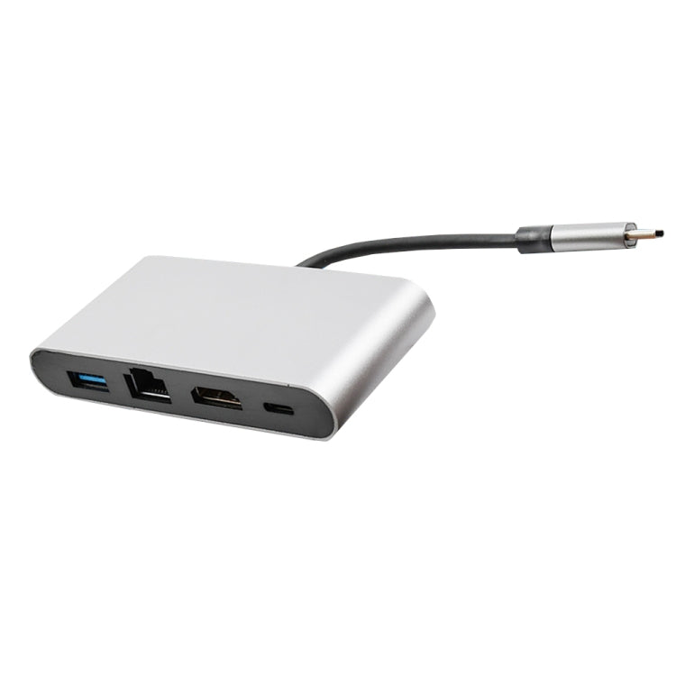 Lisslune | WS-07 Type-C 3.1 to RJ45 + HDMI + USB3.0 + PD 4-in-1 Converter Multifunctional Docking Station
